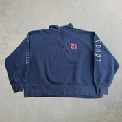 J- Vintage Fila Sport USA Embroidered Logo & Text Quarter Zip Crewneck - L (fits M)