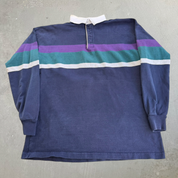 J- Vintage LL Bean Made In USA Long Sleeve Rugby Shirt - XL