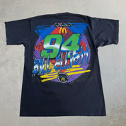 Vintage '95 Nascar Bill Elliot McDonald Racing Team Batman Forever Jumbo Print Made In USA Single Stitch Tee - L