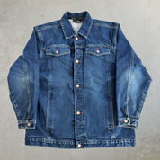 Vintage Sean John Embroidered Text Trucker Denim Jacket - L 16/18 (fits M)