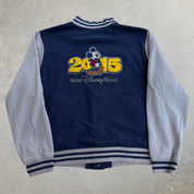 J- 2015 Disney Walt Disney World Embroidered & Chenille Embroidered Graphic Varsity Jacket - L