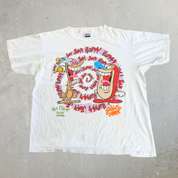 J- Vintage '92 The Ren & Stimpy Show Happy Joy Graphic Single Stitch Tee - XL