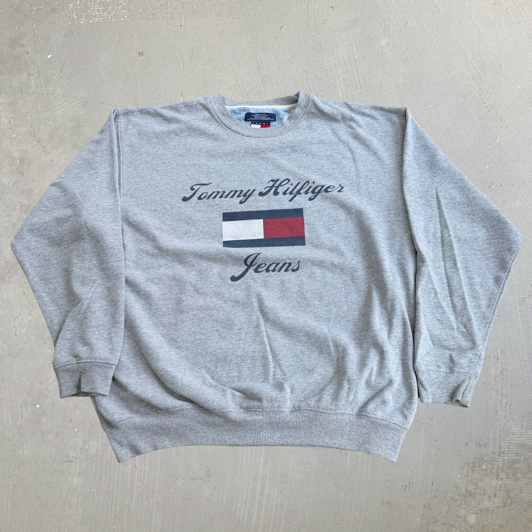 J- Vintage Tommy Hilfiger Denim Graphic Made In USA Crewneck - L