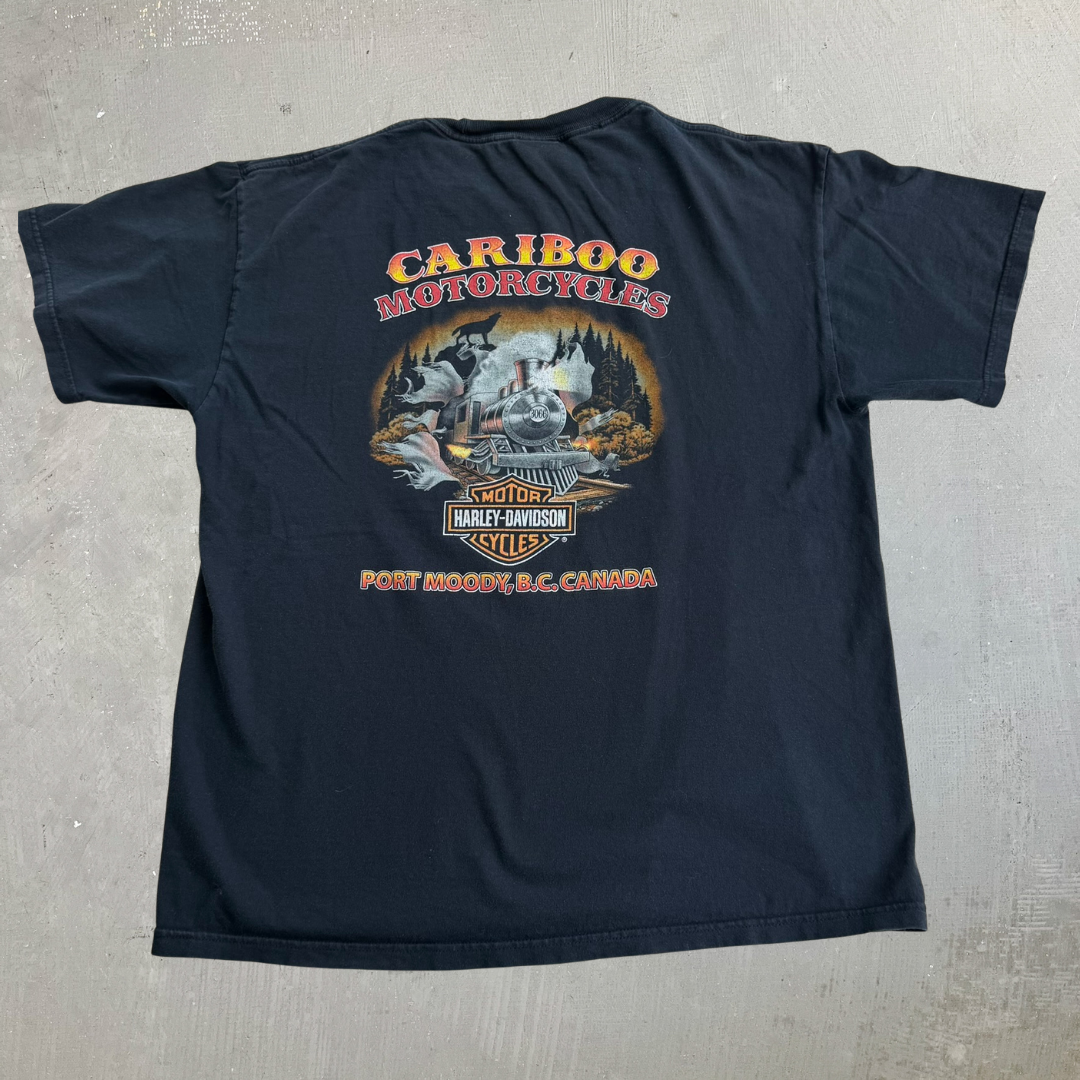J- Vintage '06 Harley Davidson Port Moody BC Canada Graphic Tee - L