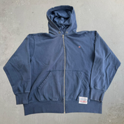J- Vintage Polo Jeans Ralph Lauren Embroidered Logo Zip Up Hoodie - L