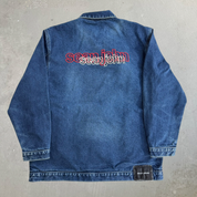 Vintage Sean John Embroidered Text Trucker Denim Jacket - L 16/18 (fits M)