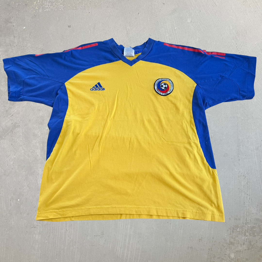 J- Vintage Adidas Romanian Football Federation Soccer Jersey - XL