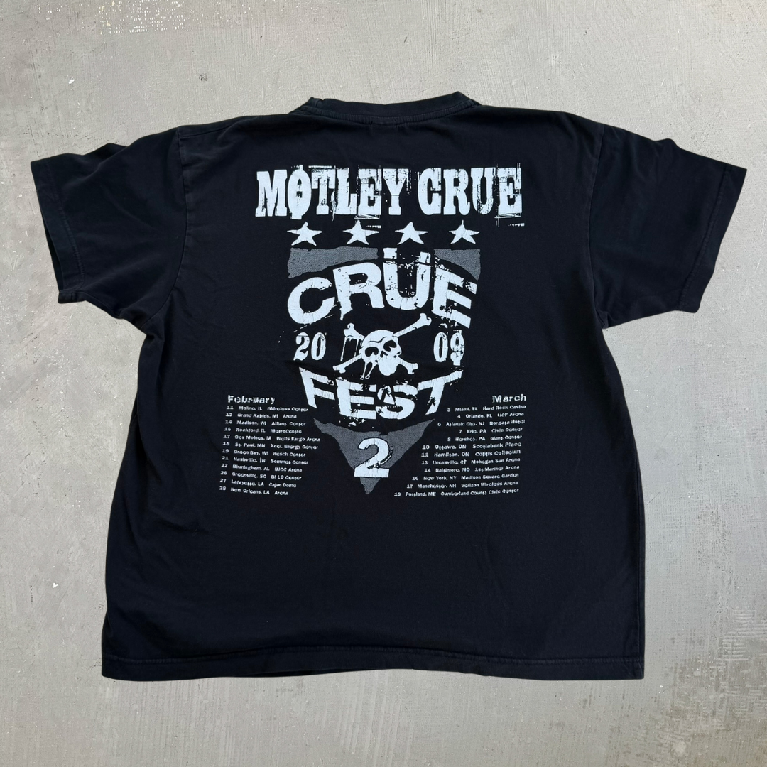 J- Vintage '09 Motley Crue Cue Fest 2 Tour Saints Of Los Angeles Graphic Tee - M