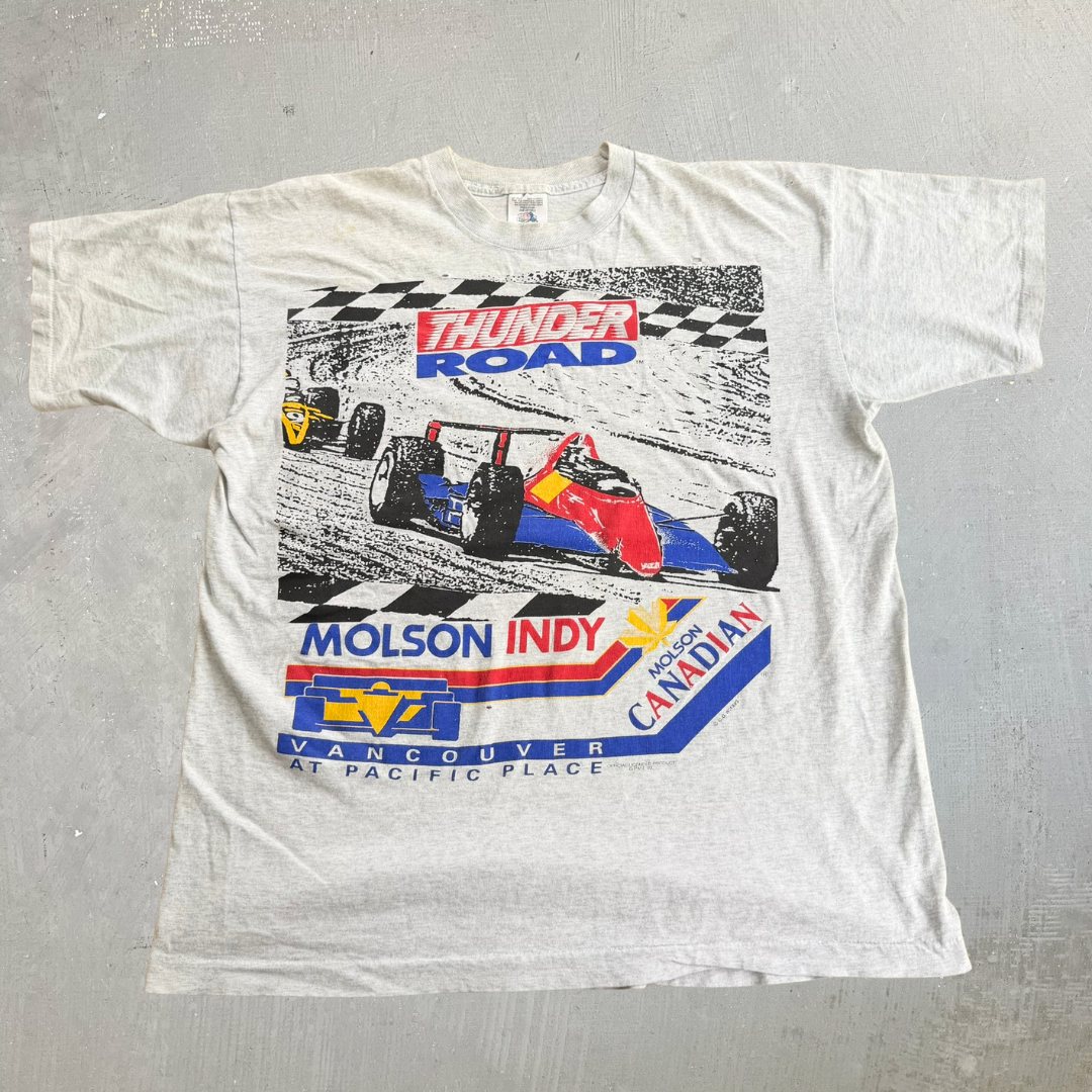 J- Vintage '93 Molson Canadian Molson Indy Thunder Road Vancouver Single Stitch Tee - XL