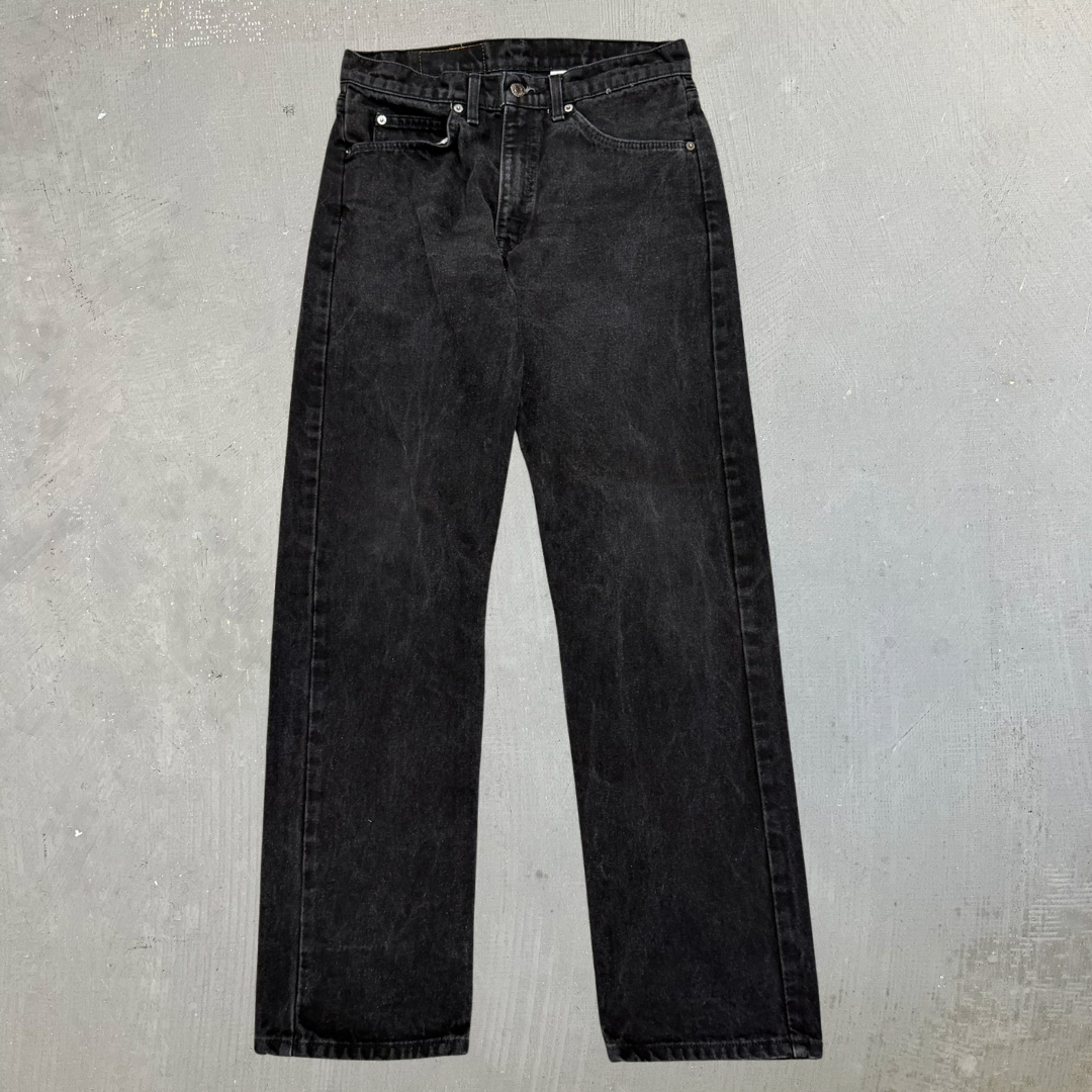 J- Vintage Levi's 505 Orange Tab Made In USA Straight Leg Black Jeans - 31x30