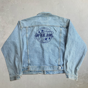 J- Vintage Gap Blue Jeans Embroidered Logo Denim Jacket - XL