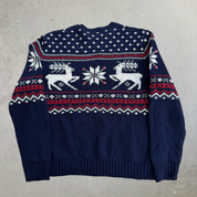 J- Vintage 90s Polo RL Deer & US Emblem Cotton Knit Sweater - XL