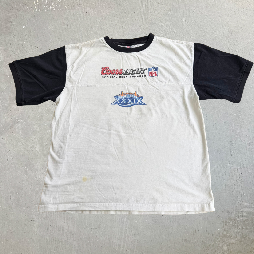 J- Vintage NFL Super Bowl 31 Coors Light Promo Graphic Raglan Sleeve Tee - 3XL