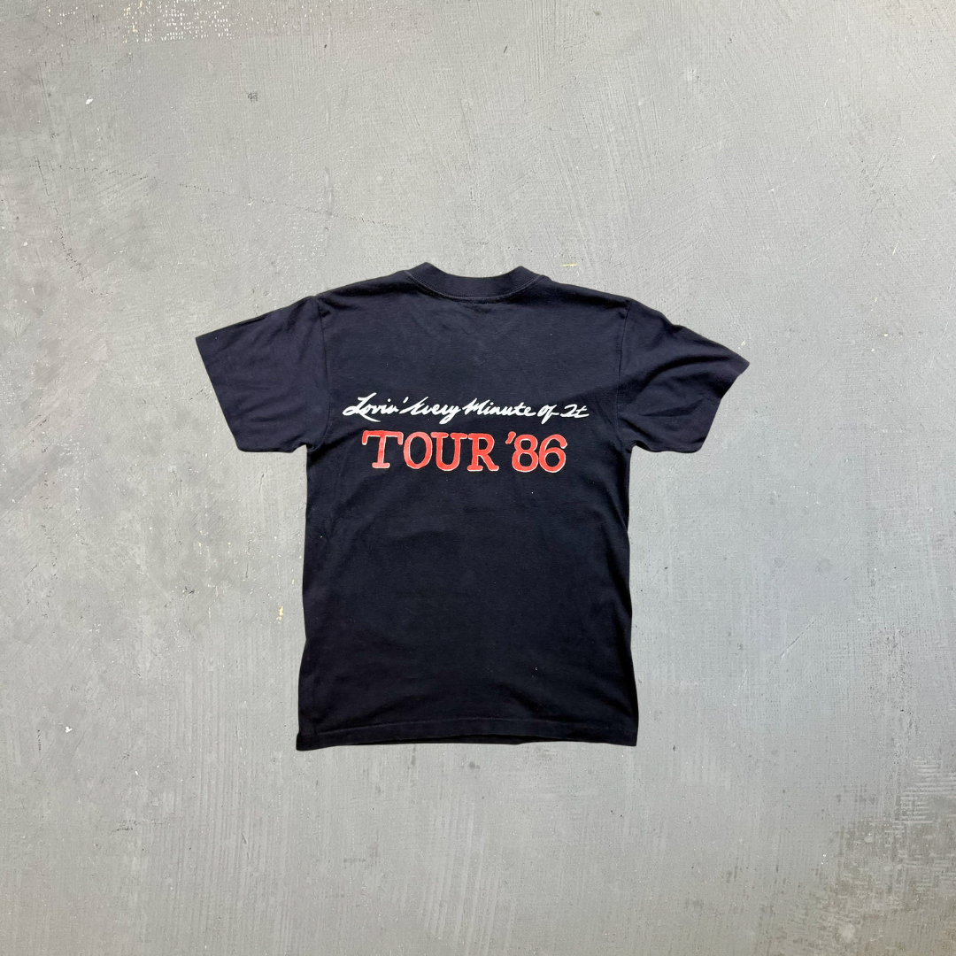 F- Vintage '86 Loverboy Lovin' Every Minute Of It Tour Picture Made In USA Single Stitch Tee