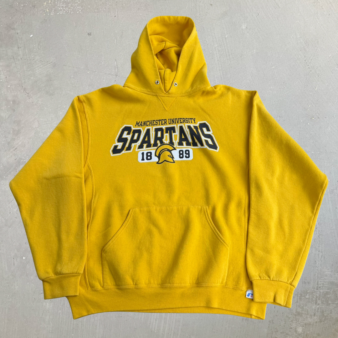 J- Vintage Russell Athletics Manchester University Spartans Hoodie - L