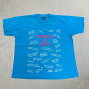 J- Vintage '91 Finally Retired Text Graphic Made In USA Text Single Stitch Tee - XL