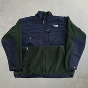 Vintage 90s The North Face Denali Made In USA Forest Green Polar Fleece Jacket - L