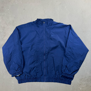 J- Vintage Nike Embroidered Swoosh Navy Zip Up Lightweight Jacket - XL