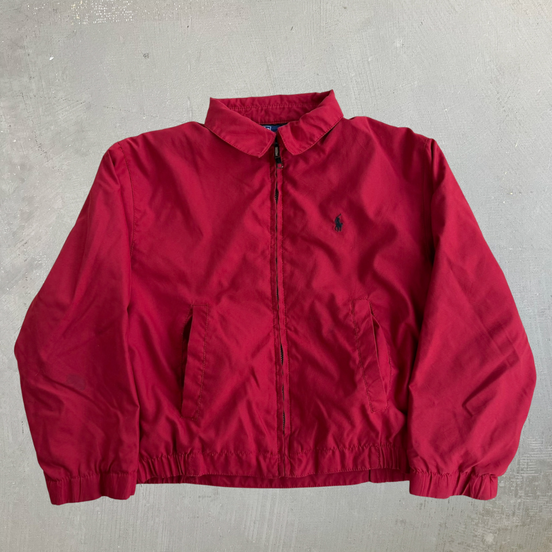 Vintage Toddler 90s Polo RL Embroidered Logo Zip Up Harrington Jacket - 16
