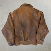 Vintage Brando Brown Zip Up Bomber Leather Jacket - L