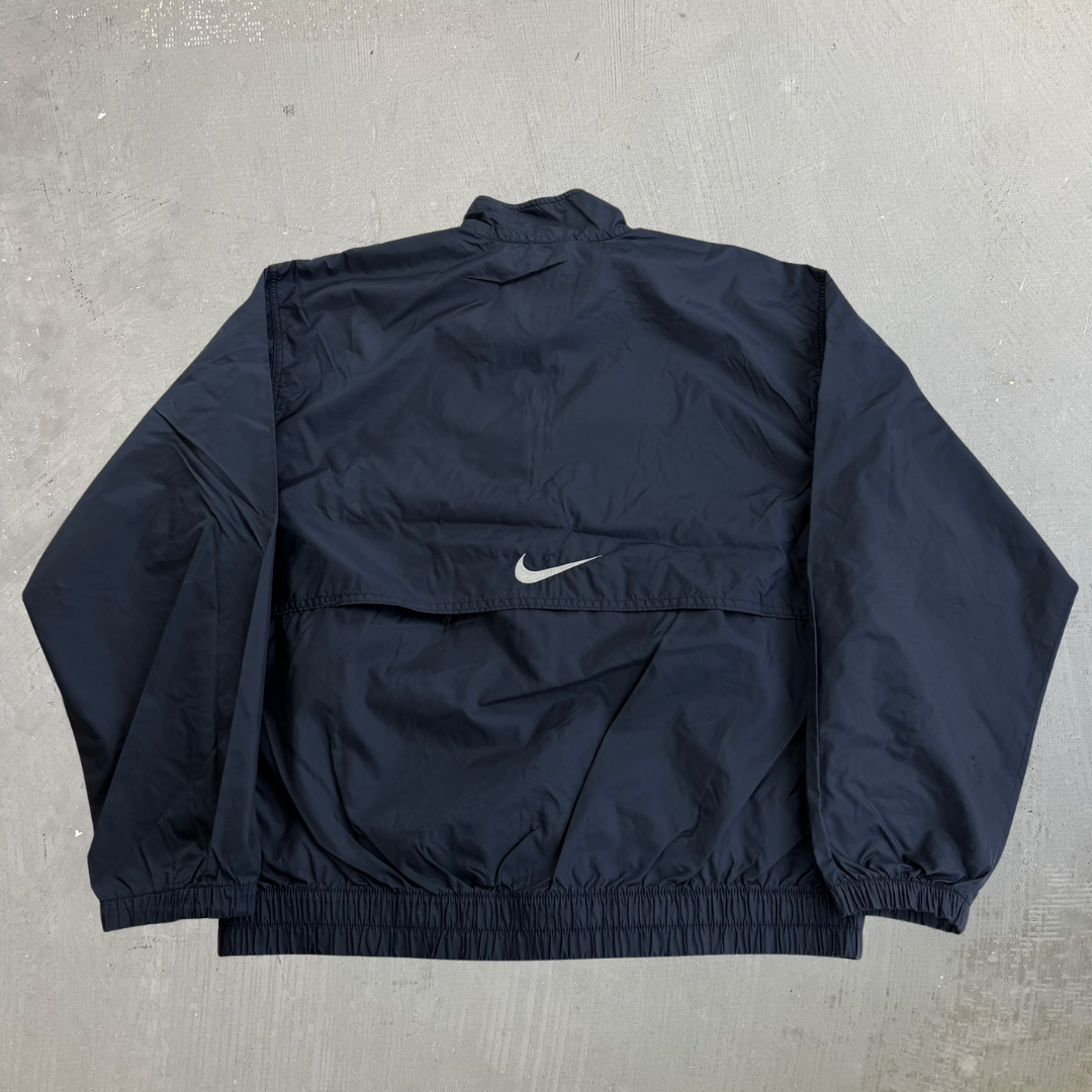 J- Vintage Nike Embroidered Swoosh Black Zip Up Jacket - L