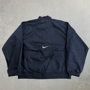 J- Vintage Nike Embroidered Swoosh Black Zip Up Jacket - L