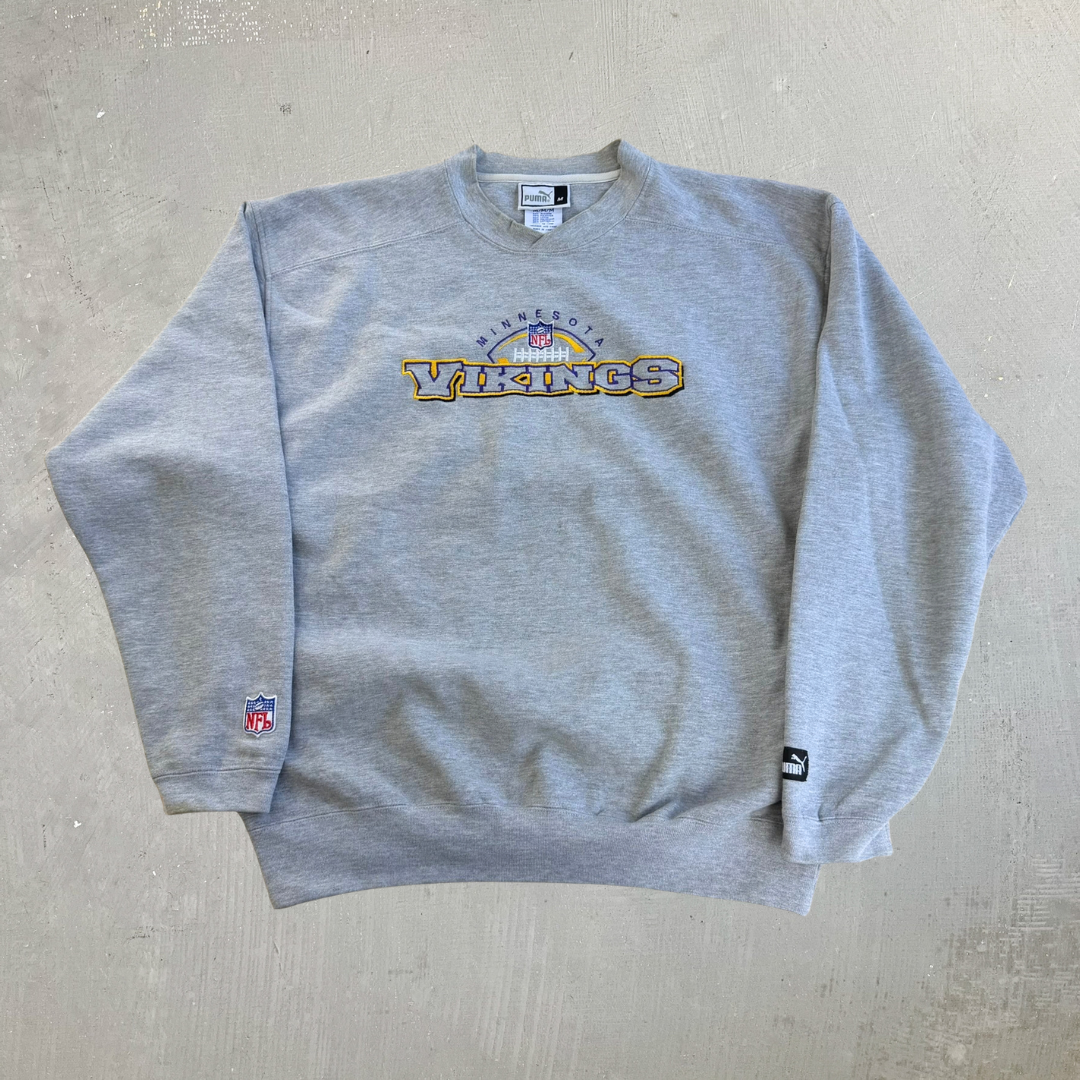 Vintage Minnesota Vikings NFL Puma Embroidered Logo Crewneck - M