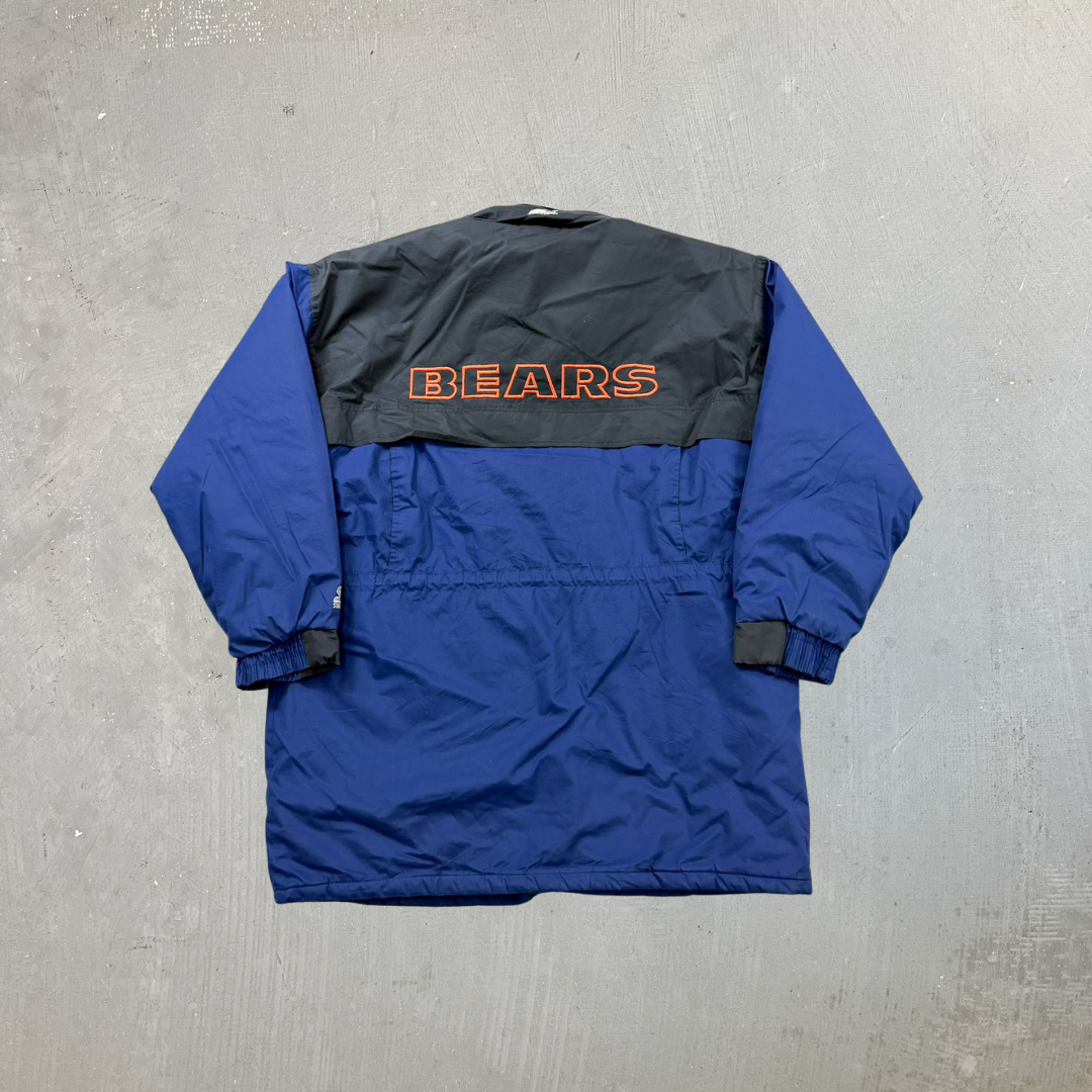 F- Vintage Chicago Bears NFL Starter Zip Up Heavy Winter Jacket