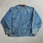 J- Vintage Marlboro Country Store Leather Collar Denim Jacket - XL