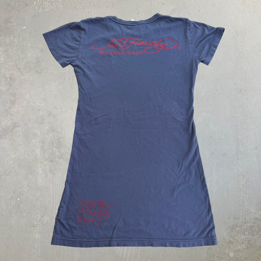 J- Vintage Ed Hardy Text Women's Tee - Women's XS