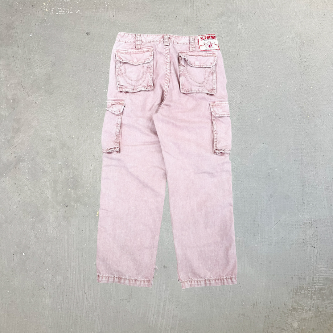 F- Supreme X True Religion Pink Cargo Pants