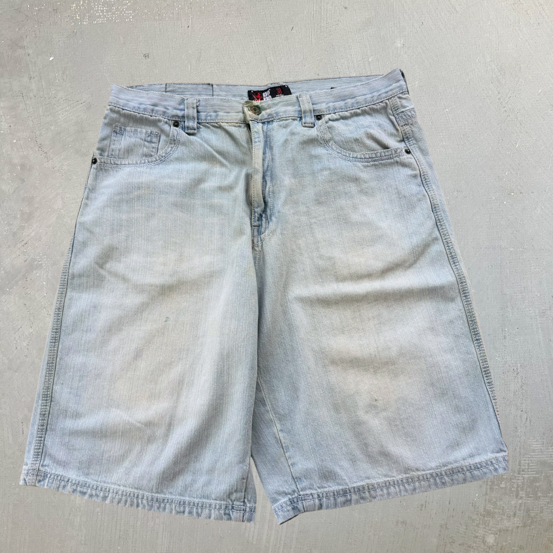 J- Vintage Red BBQ Embroidered Bird Baggy Jorts - 38 waist 12 inseam