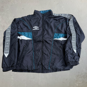 J- Vintage Umbro Embroidered Logo Zip Up Lightweight Jacket - XL