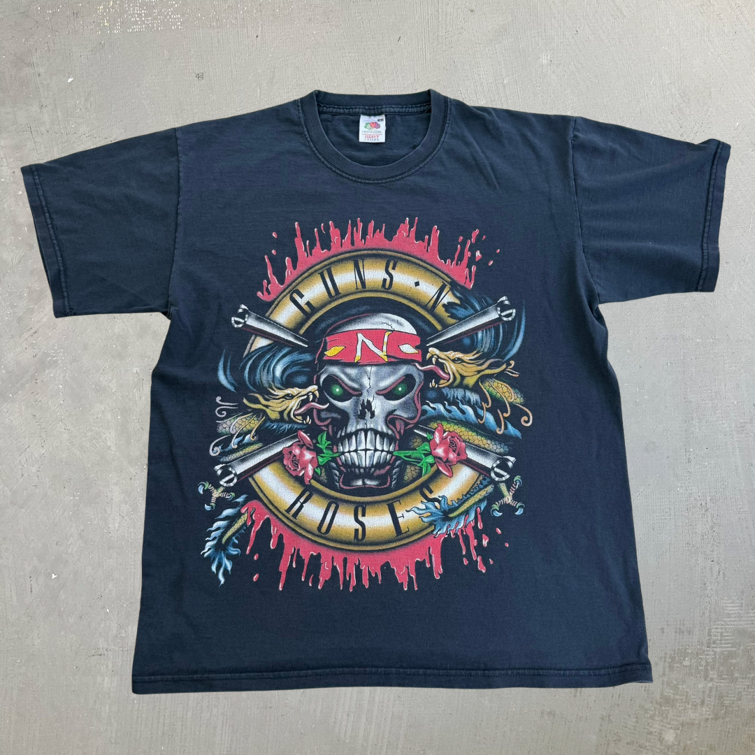 J- Vintage Guns & Roses Graphic & Text Tee - L
