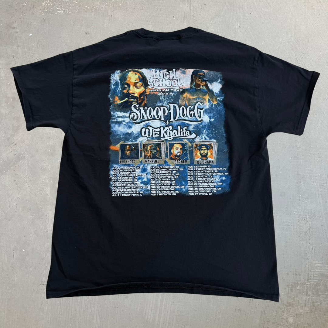 J- '23 Snoop Dogg & Wiz Khalifa High School Reunion Tour Graphic Tee - L