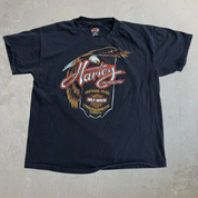 J- Vintage '95 Harley Davidson Troy New York Made In USA Single Stitch Tee - L