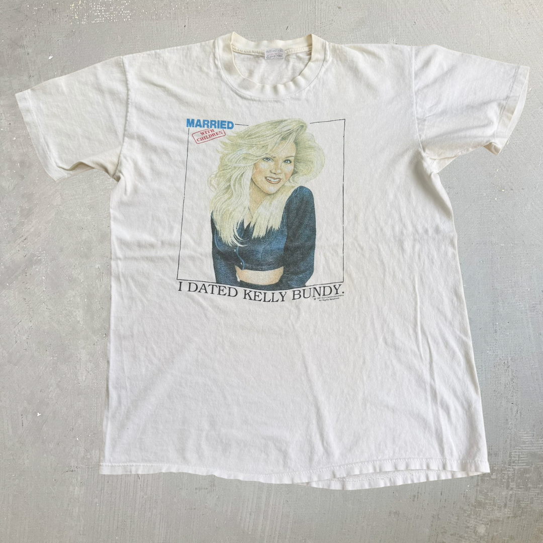 J- Vintage '87 Married With Children I Dated Kelly Bundy Made In USA Single Stitch Tee - L