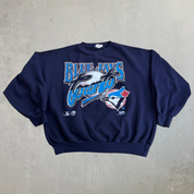 J- Vintage '93 Toronto Blue Jays MLB Text & Graphic Crewneck - XL