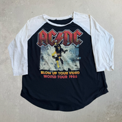 J- '13 AC/DC Blow Up Your Video World Tour Reprint Raglan Tee - M