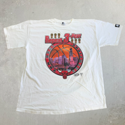 J- Vintage '98 Chicago Bulls NBA Repeat 3 Peat Starter Graphic Made In USA Tee - XL