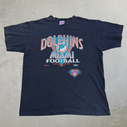 J- Vintage '94 Miami Dolphins NFL Graphic Made In USA Single Stitch Tee - XL