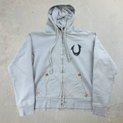 J- Vintage True Religion Logo Zip Up Hoodie - 2XL
