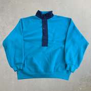 Vintage Gap Teal T-Snap & Quarter Zip Pullover Polar Fleece - L