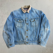 J- Vintage 80s Lee Stormrider Blanket Lined Denim Jacket - 40 (fits L)