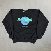 J- Vintage Hard Rock Cafe Orlando Graphic Made In USA Crewneck - L