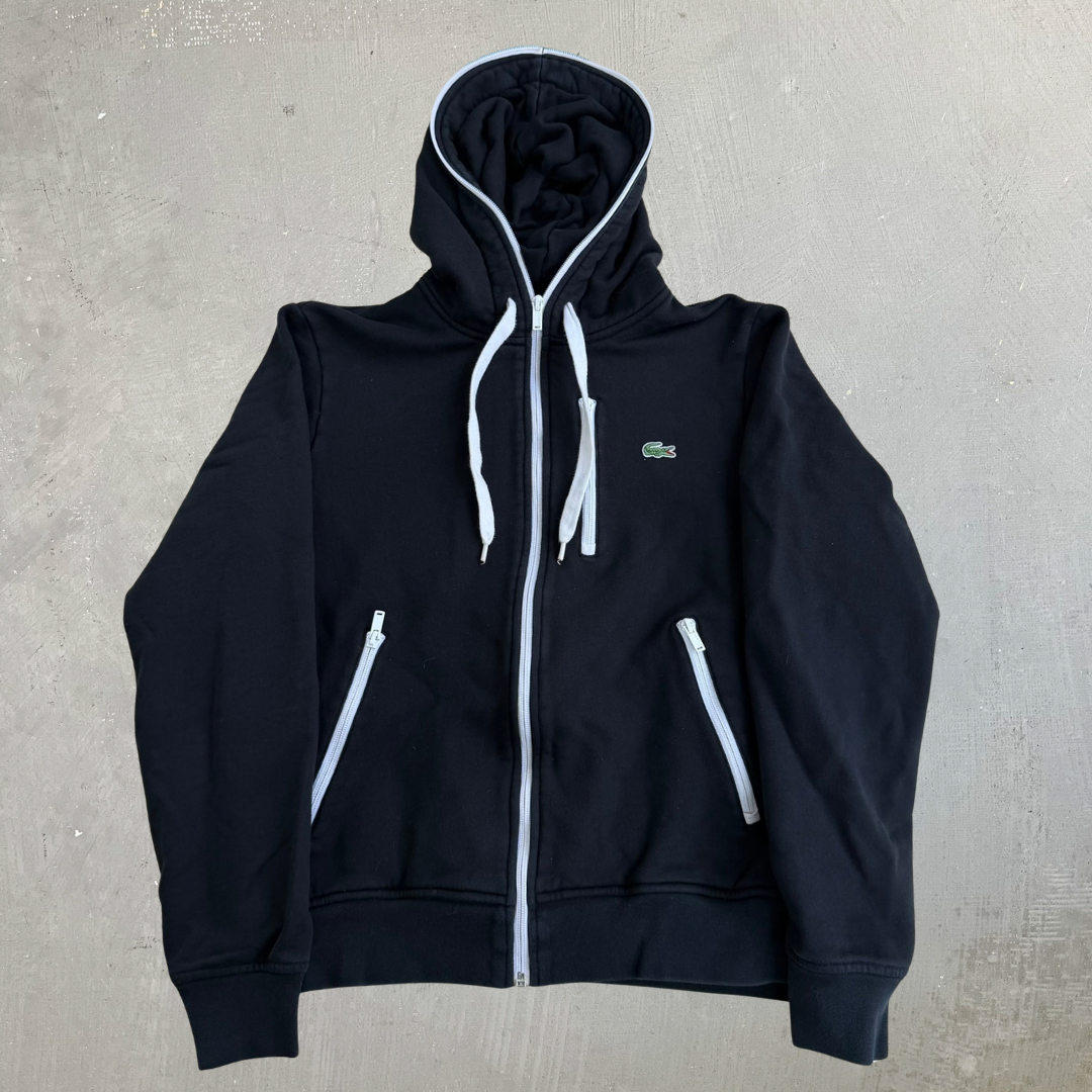 Vintage Lacoste Embroidered Logo Full Zip Up Hoodie- 5 (fits L)