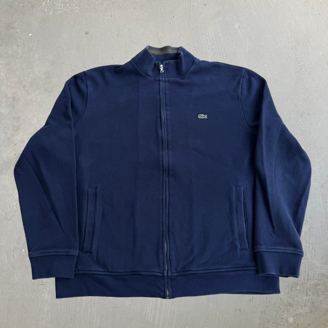 J- Vintage Lacoste Embroidered Logo Zip Up Track Jacket - 2XL