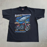 Vintage '95 Harley Davidson Sydney Australia Graphic Made In Australia Single Stitch Tee - M