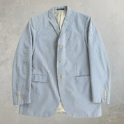 Vintage 90s Polo RL Made In Italy Blue Label 3-Button Seersucker Blazer - 44 L (fits XL)