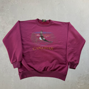 J-  Vintage Canadian Rockies Embroidered Eagle Marshland Graphic Crewneck - XL